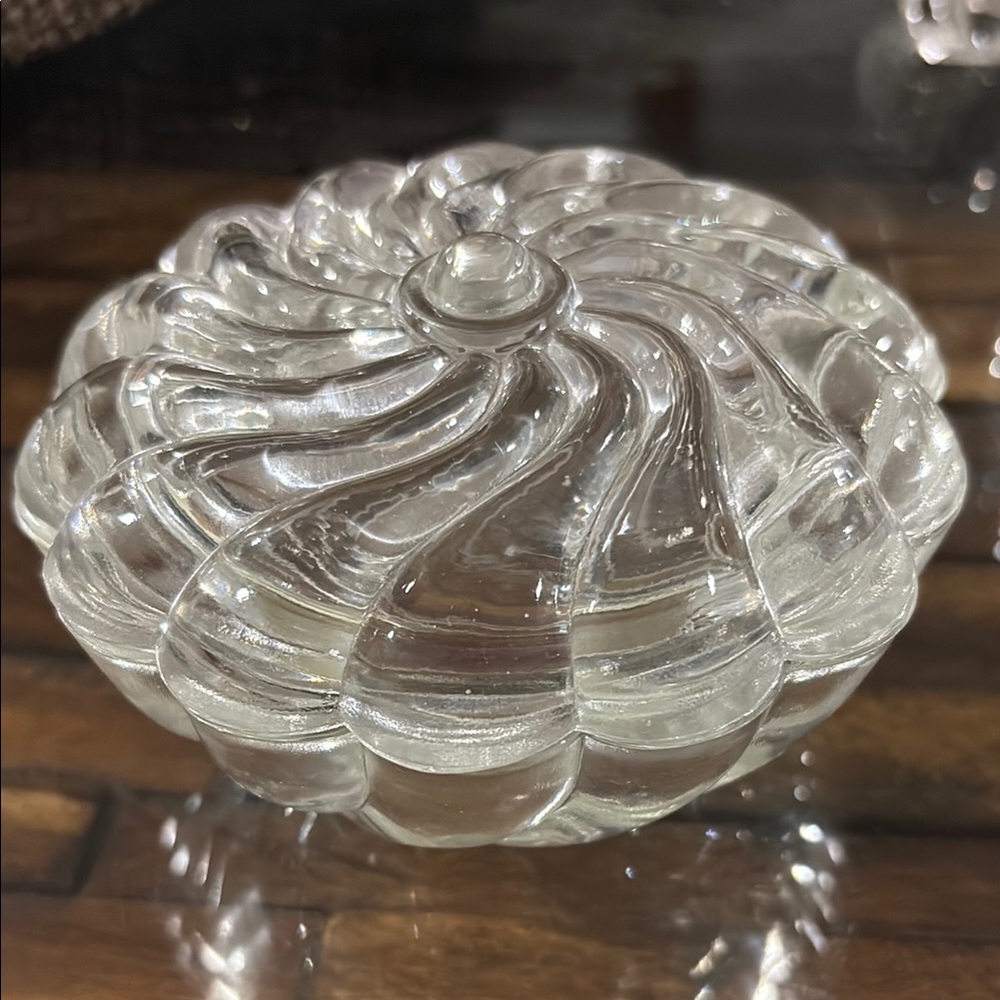 Vintage Elegant Clear Glass Trinket Dish